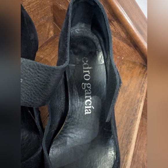 Pedro Garcia Mary Jane Black Suede Heels Eu Size 40 Approx 9-9.5 US - Picture 13 of 16